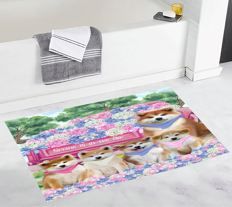 Akita Custom Bath Mat, Explore a Variety of Personalized Designs, Anti-Slip Bathroom Pet Rug Mats, Dog Lover's Gifts