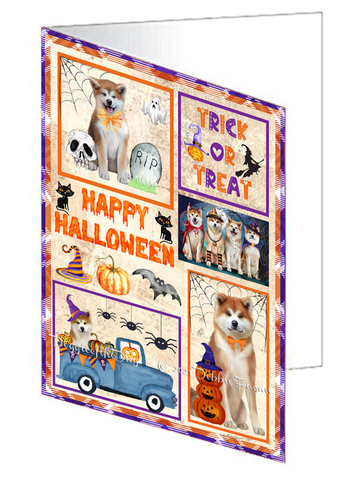 Happy Halloween Trick or Treat Alaskan Malamute Dogs Handmade Artwork Assorted Pets Greeting Cards and Note Cards with Envelopes for All Occasions and Holiday Seasons GCD76367