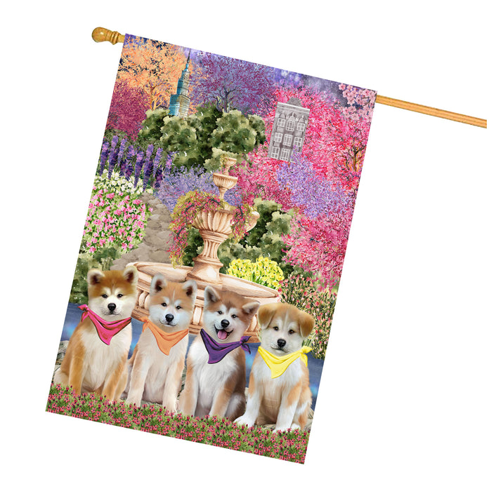 Akita Dogs House Flag: Explore a Variety of Designs, Weather Resistant, Double-Sided, Custom, Personalized, Home Outdoor Yard Decor for Dog and Pet Lovers