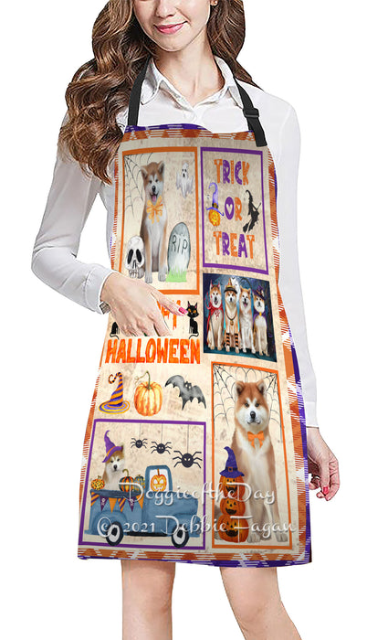 Happy Halloween Trick or Treat Akita Dogs Cooking Kitchen Adjustable Apron Apron49275