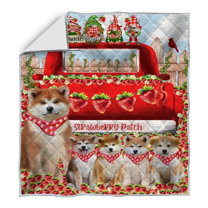 Akita Bedding Quilt, Bedspread Coverlet Quilted, Explore a Variety of Designs, Custom, Personalized, Pet Gift for Dog Lovers