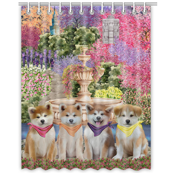 Akita Shower Curtain: Explore a Variety of Designs, Halloween Bathtub Curtains for Bathroom with Hooks, Personalized, Custom, Gift for Pet and Dog Lovers
