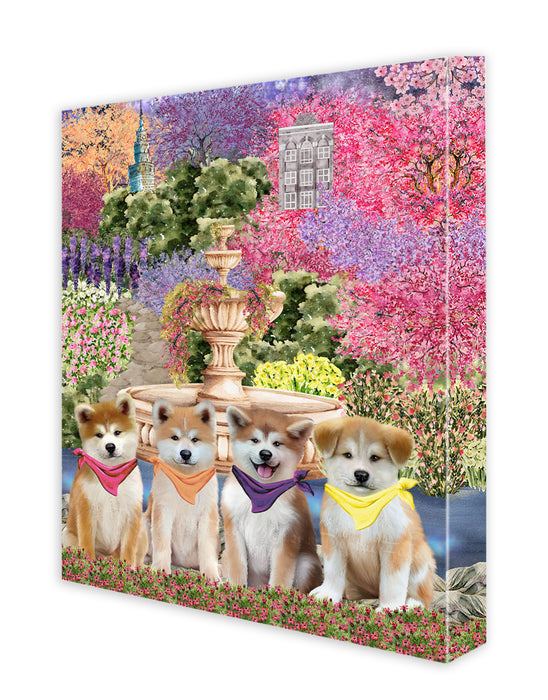 Akita Dogs Wall Art Canvas, Explore a Variety of Designs, Custom Digital Painting, Personalized, Ready to Hang Room Decor, Pet Gift for Cat Lovers
