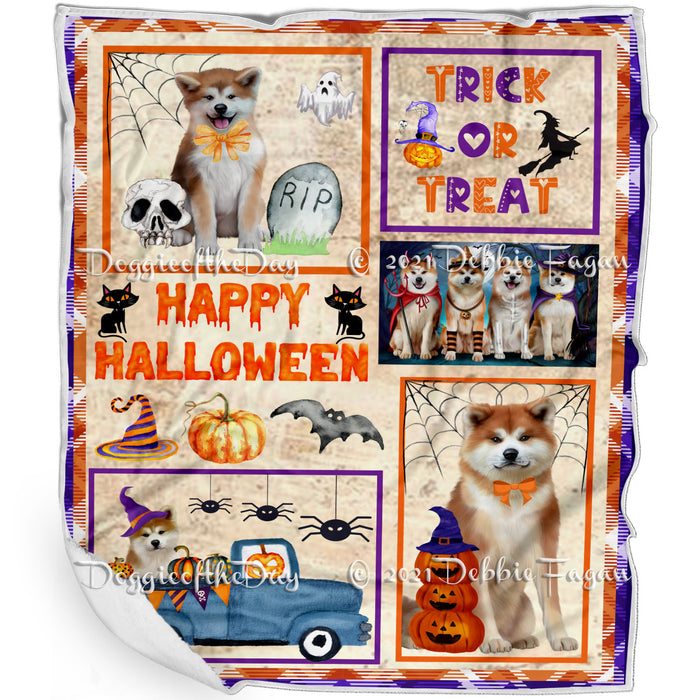 Happy Halloween Trick or Treat Akita Dogs Blanket BLNKT143703
