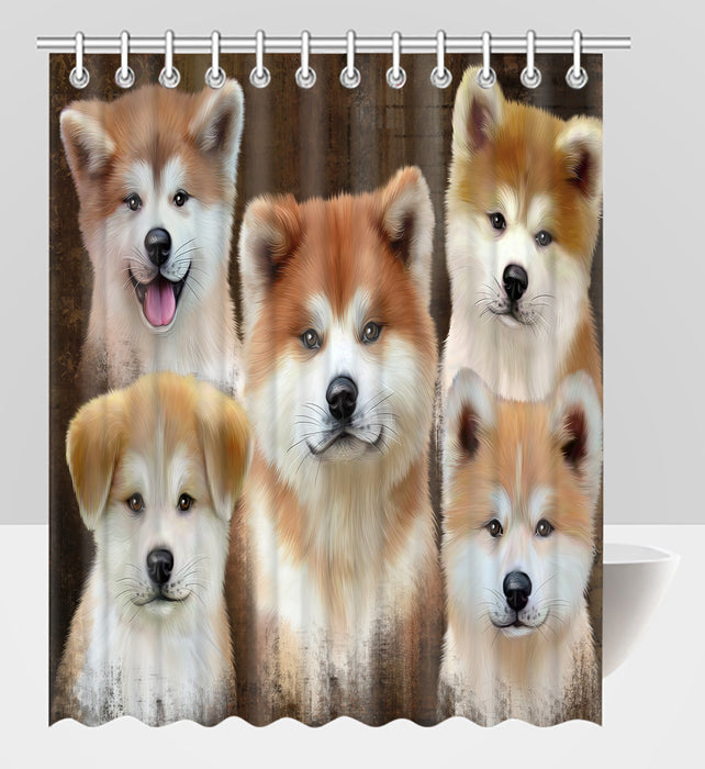 Rustic Akita Dogs Shower Curtain