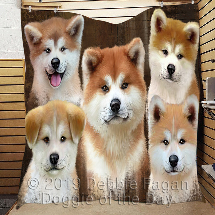 Rustic Akita Dogs Quilt