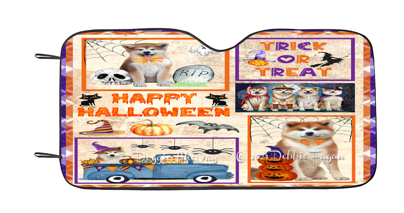 Happy Halloween Trick or Treat Akita Dogs Car Sun Shade Cover Curtain