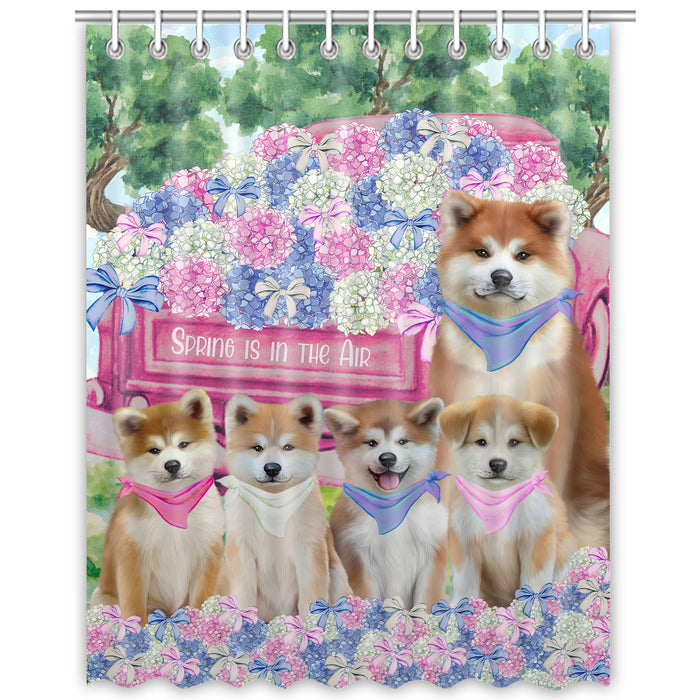Akita Shower Curtain: Explore a Variety of Designs, Personalized, Custom, Waterproof Bathtub Curtains for Bathroom Decor with Hooks, Pet Gift for Dog Lovers
