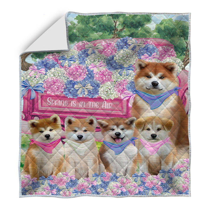 Akita Quilt: Explore a Variety of Custom Designs, Personalized, Bedding Coverlet Quilted, Gift for Dog and Pet Lovers