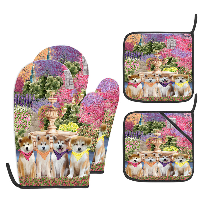 Akita Oven Mitts and Pot Holder: Explore a Variety of Designs, Potholders with Kitchen Gloves for Cooking, Custom, Personalized, Gifts for Pet & Dog Lover