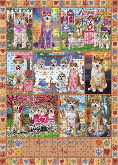 Love is Being Owned Akita Dog Beige Puzzle  PUZL98156