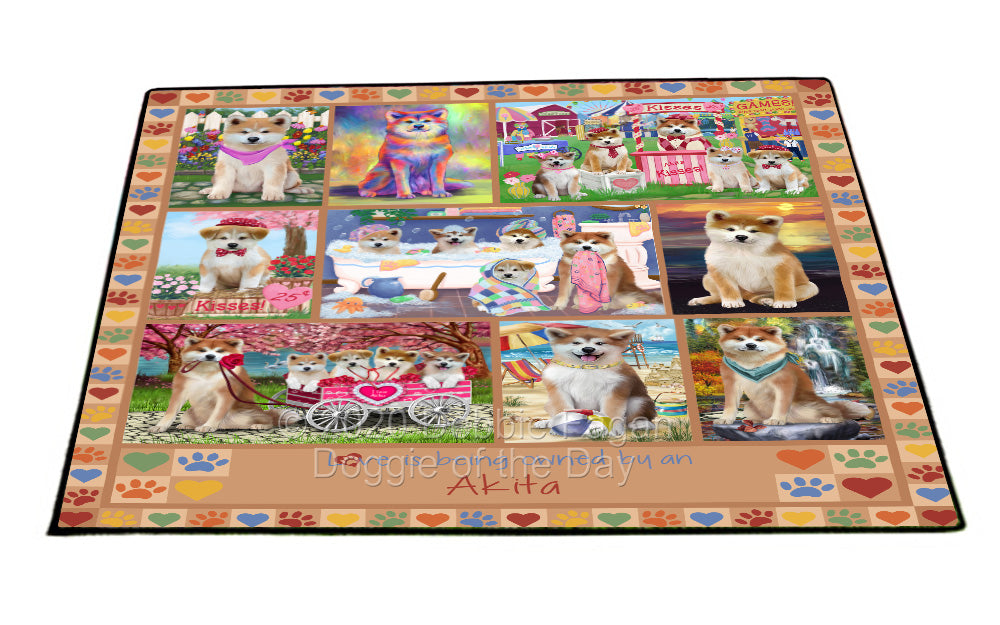 Love is Being Owned Akita Dog Beige Floormat FLMS55000