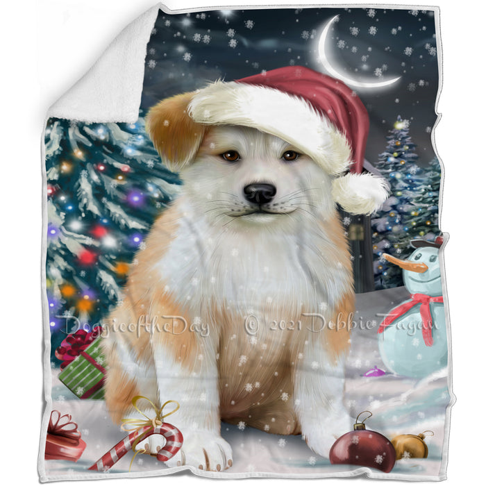 Have a Holly Jolly Akita Dog Christmas Blanket BLNKT81327