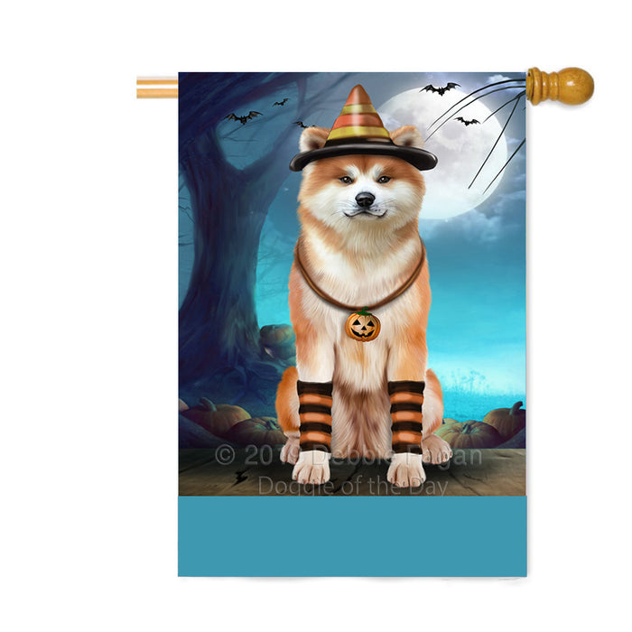 Personalized Happy Halloween Trick or Treat Akita Dog Candy Corn Custom House Flag FLG64083