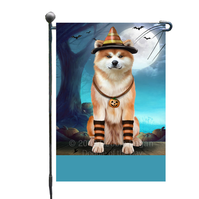 Personalized Happy Halloween Trick or Treat Akita Dog Candy Corn Custom Garden Flag GFLG64392