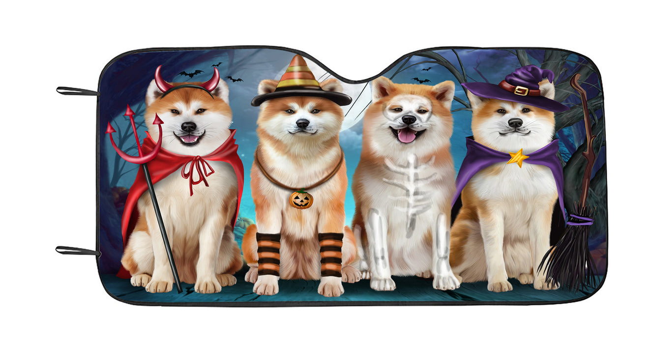 Halloween Trick or Teat Akita Dogs Car Sun Shade