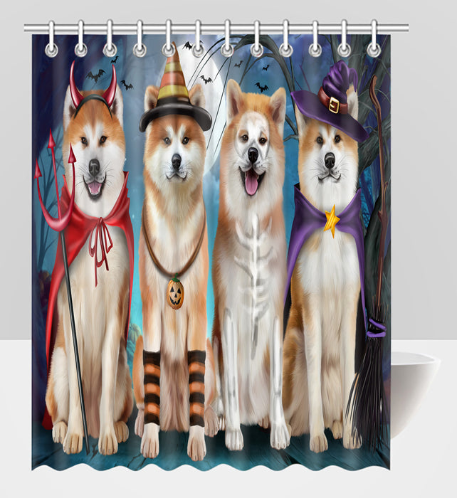 Halloween Trick or Teat Akita Dogs Shower Curtain