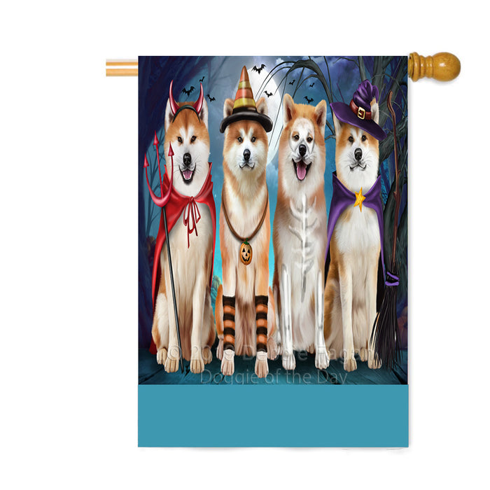 Personalized Happy Halloween Trick or Treat Akita Dogs Custom House Flag FLG64028