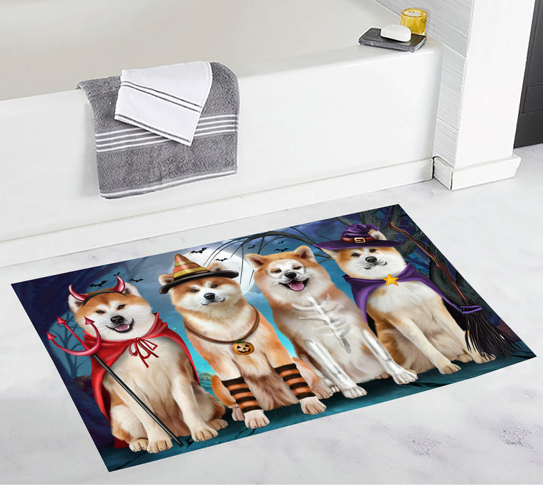 Halloween Trick or Teat Akita Dogs Bath Mat