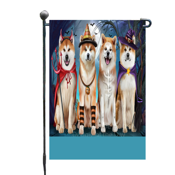 Personalized Happy Halloween Trick or Treat Akita Dogs Custom Garden Flag GFLG64337