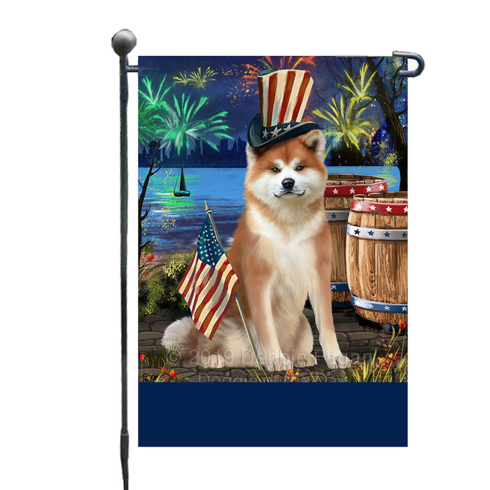 Personalized 4th of July Firework Akita Dog Custom Garden Flags GFLG-DOTD-A57719