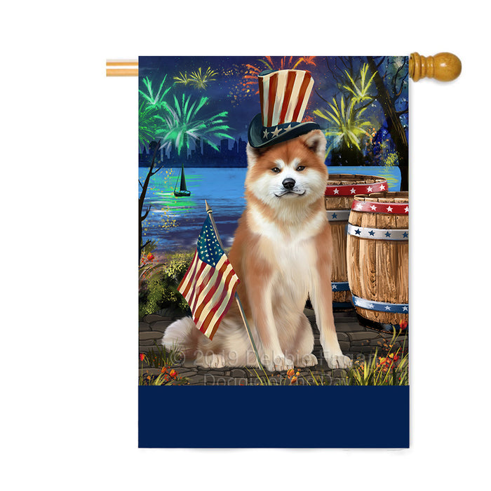 Personalized 4th of July Firework Akita Dog Custom House Flag FLG-DOTD-A57775