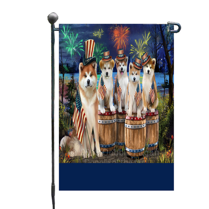 Personalized 4th of July Firework Akita Dogs Custom Garden Flags GFLG-DOTD-A57720