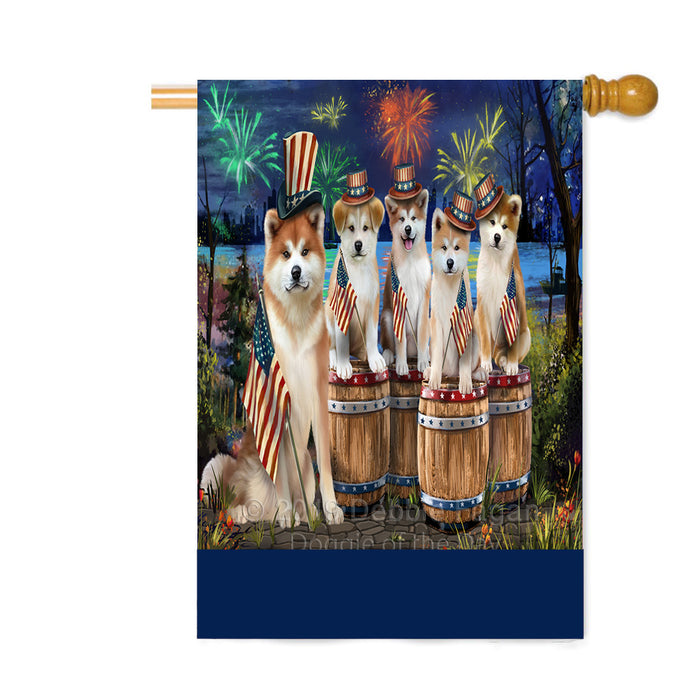 Personalized 4th of July Firework Akita Dogs Custom House Flag FLG-DOTD-A57776
