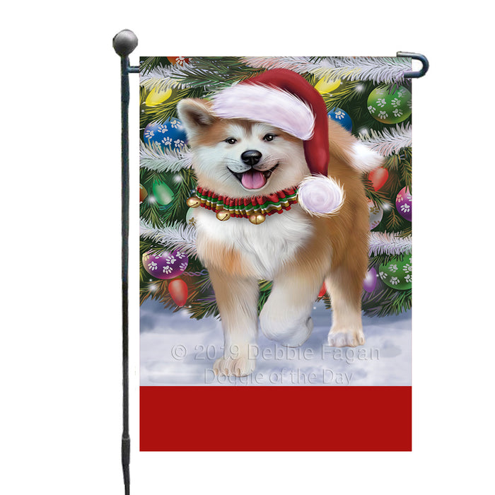 Personalized Trotting in the Snow Akita Dog Custom Garden Flags GFLG-DOTD-A60651