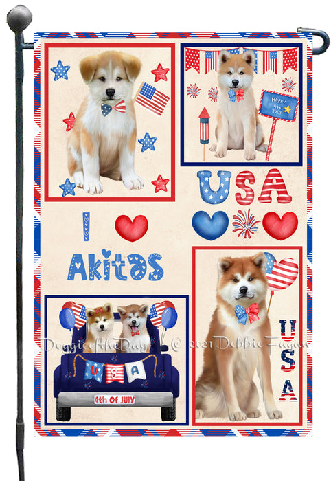 4th of July Independence Day I Love USA Akita Dogs Garden Flag GFLG66856