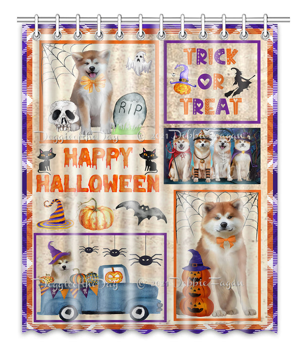 Happy Halloween Trick or Treat Akita Dogs Shower Curtain Bathroom Accessories Decor Bath Tub Screens