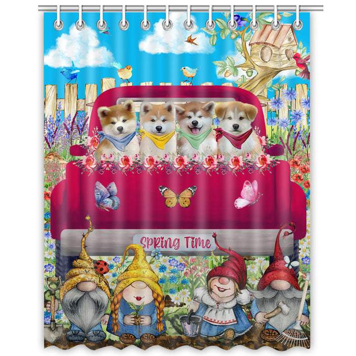 Akita Shower Curtain, Personalized Bathtub Curtains for Bathroom Decor with Hooks, Explore a Variety of Designs, Custom, Pet Gift for Dog Lovers