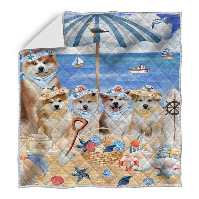 Akita Bedspread Quilt, Bedding Coverlet Quilted, Explore a Variety of Designs, Personalized, Custom, Dog Gift for Pet Lovers