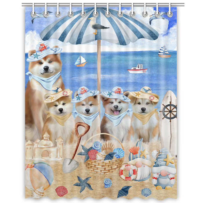 Akita Shower Curtain: Explore a Variety of Designs, Personalized, Custom, Waterproof Bathtub Curtains for Bathroom Decor with Hooks, Pet Gift for Dog Lovers