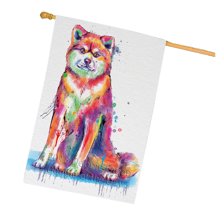 Watercolor Akita Dog House Flag FLG65209