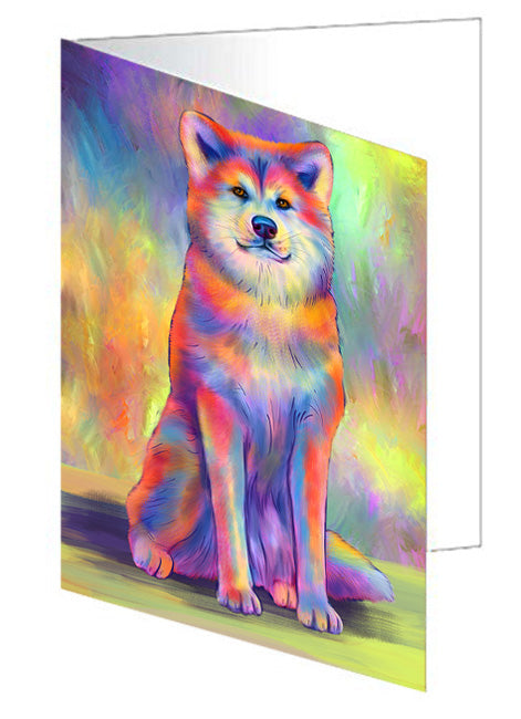 Paradise Wave Akita Dog Handmade Artwork Assorted Pets Greeting Cards and Note Cards with Envelopes for All Occasions and Holiday Seasons GCD74564
