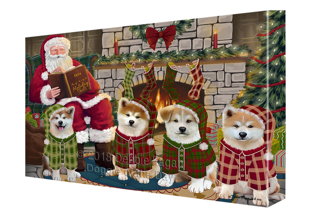Christmas Cozy Holiday Tails Akitas Dog Canvas Print Wall Art Décor CVS115703