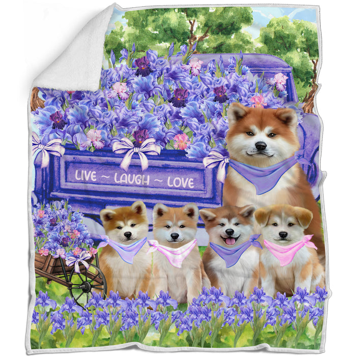 Akita Blanket: Explore a Variety of Personalized Designs, Bed Cozy Sherpa, Fleece and Woven, Custom Dog Gift for Pet Lovers