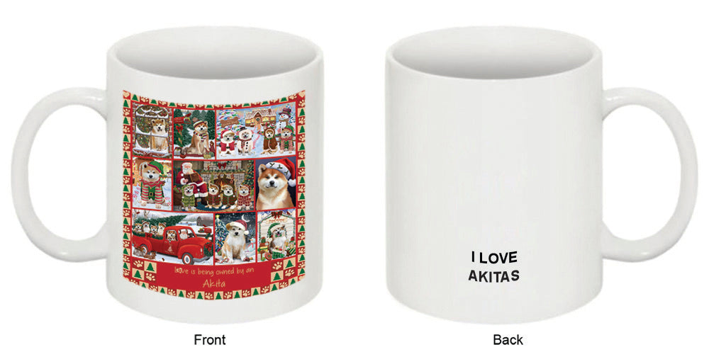 Love is Being Owned Christmas Akita Dogs Coffee Mug MUG52585
