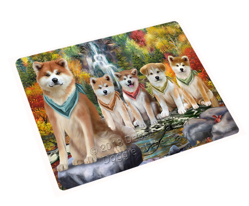 Scenic Waterfall Akita Dogs Magnet Mini (3.5" x 2") MAG52842