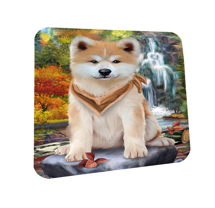 Scenic Waterfall Akita Dog Coasters Set of 4 CST49568