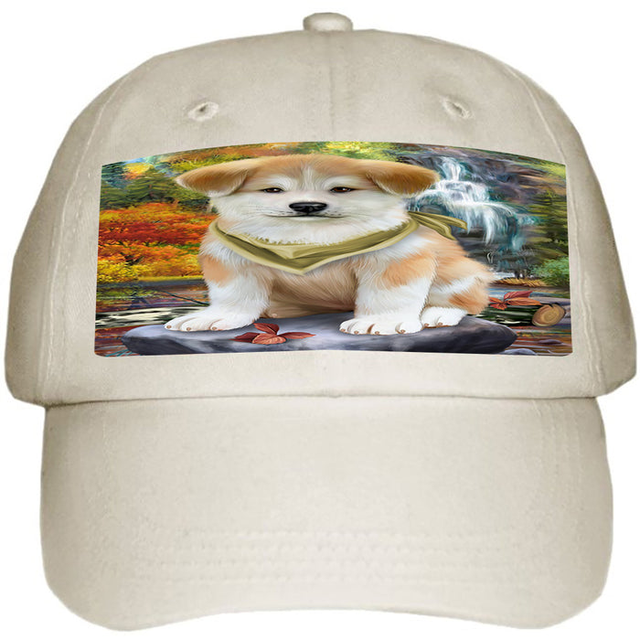 Scenic Waterfall Akita Dog Ball Hat Cap HAT52716