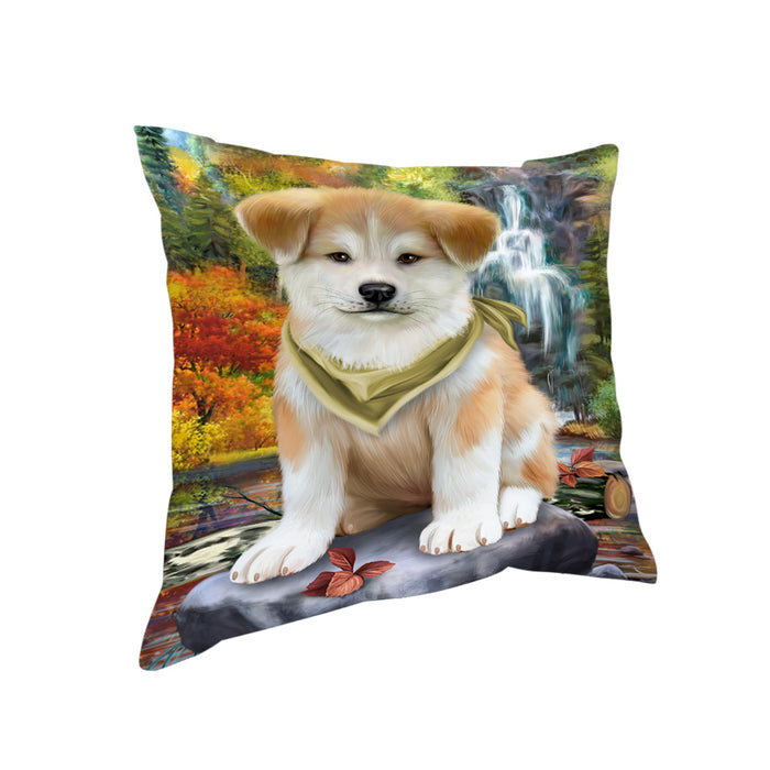 Scenic Waterfall Akita Dog Pillow PIL54500