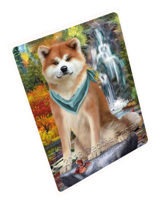 Scenic Waterfall Akita Dog Large Refrigerator / Dishwasher Magnet RMAG57714