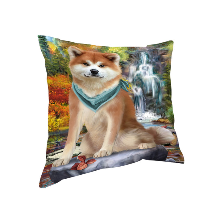 Scenic Waterfall Akita Dog Pillow PIL54508