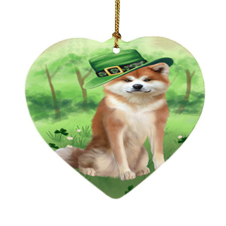 St. Patricks Day Irish Portrait Akita Dog Heart Christmas Ornament HPOR57904