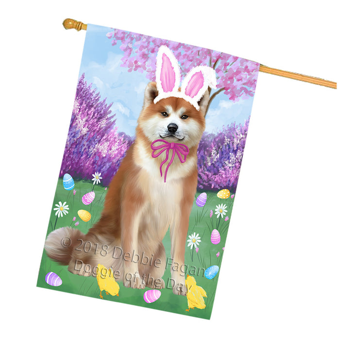 Easter Holiday Akita Dog House Flag FLG57567