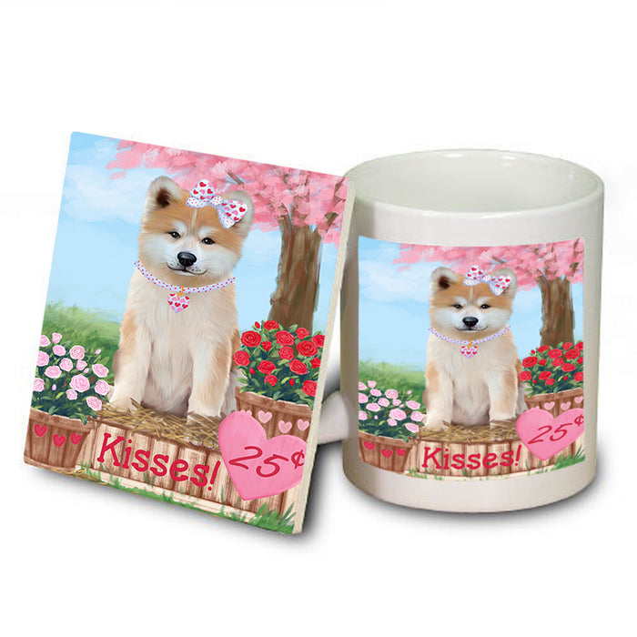 Rosie 25 Cent Kisses Akita Dog Mug and Coaster Set MUC55750