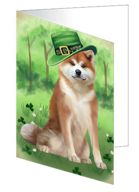 St. Patricks Day Irish Portrait Akita Dog Handmade Artwork Assorted Pets Greeting Cards and Note Cards with Envelopes for All Occasions and Holiday Seasons GCD76406