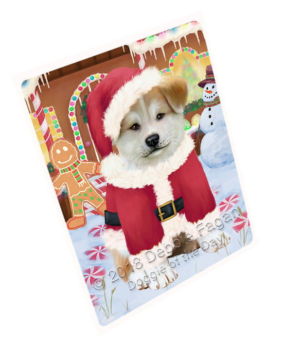 Christmas Gingerbread House Candyfest Akita Dog Magnet MAG73514 (Small 5.5" x 4.25")